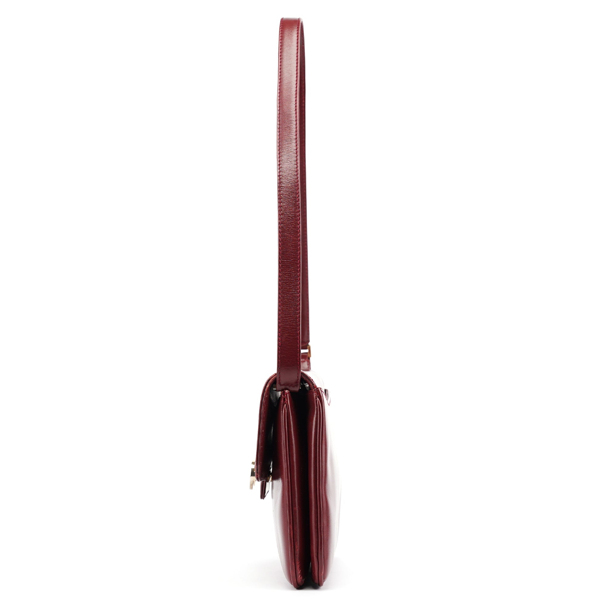 Vintage Burgundy Leather GG Shoulder Bag