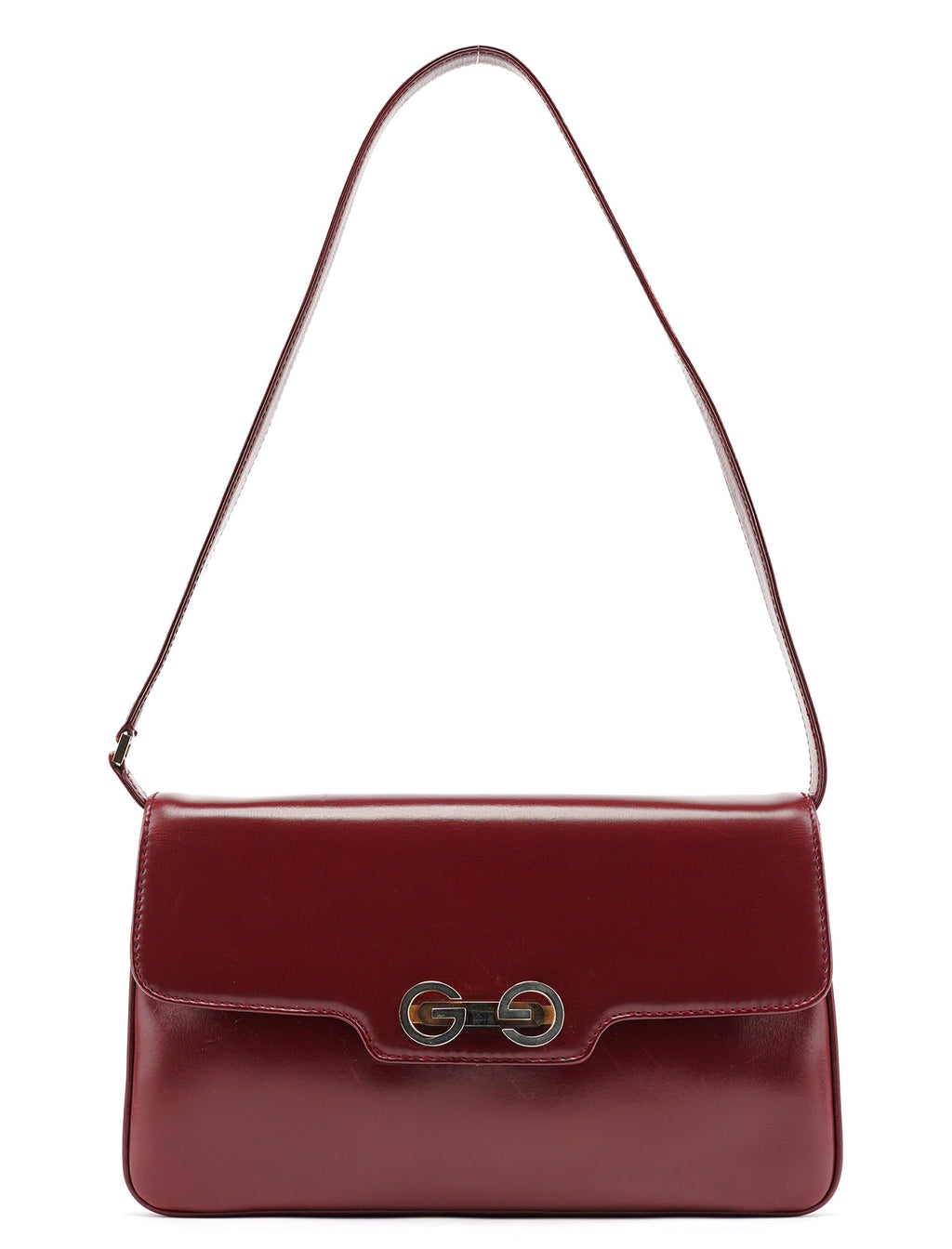 Vintage Burgundy Leather GG Shoulder Bag
