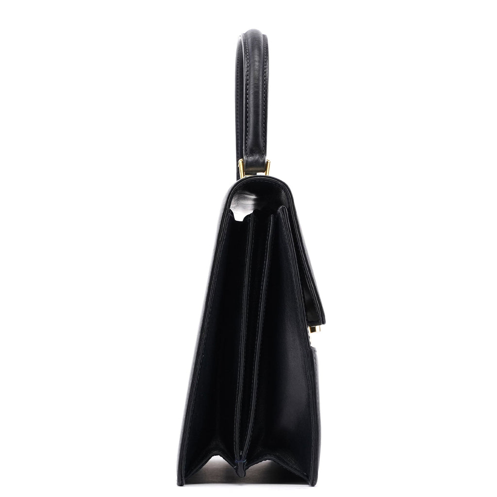 Vintage Navy Calfskin Top Handle Bag