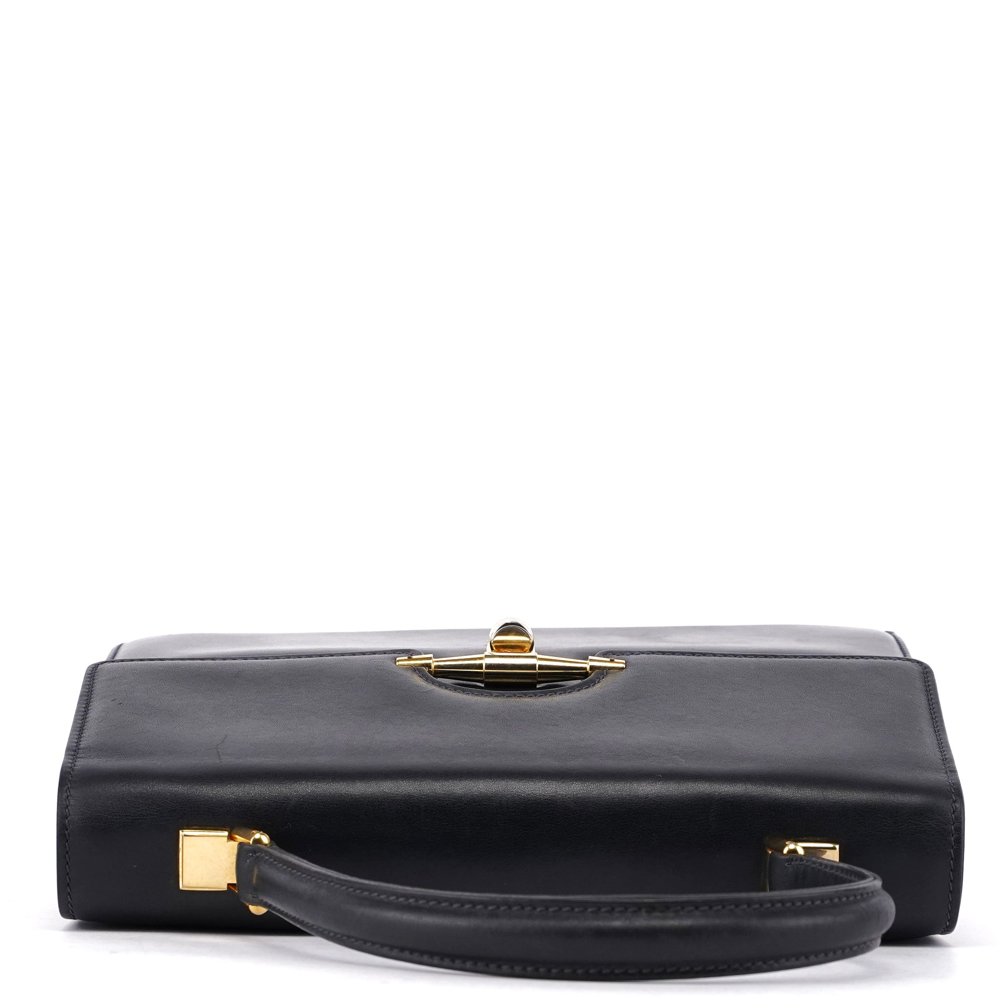 Vintage Navy Calfskin Top Handle Bag