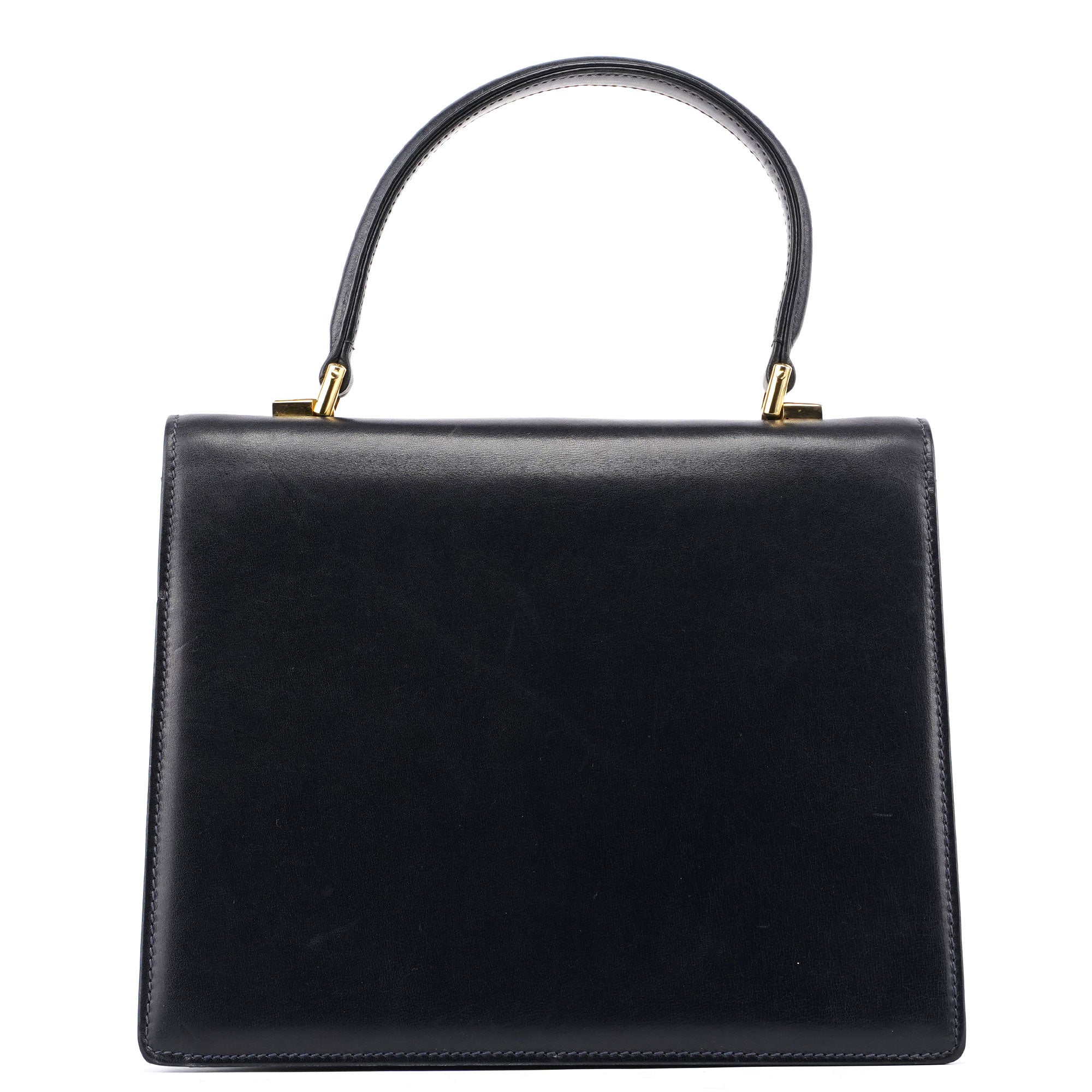 Vintage Navy Calfskin Top Handle Bag