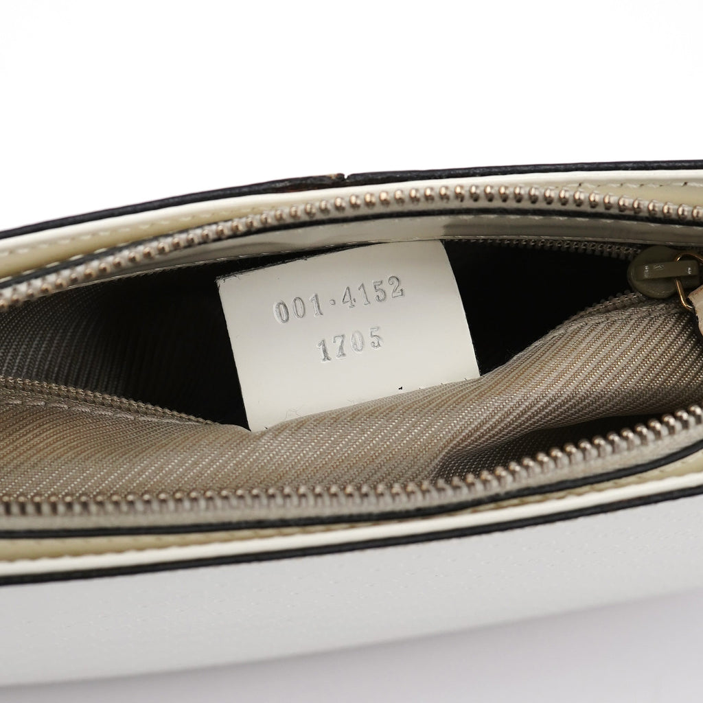 White Leather Micro GG Shoulder Bag