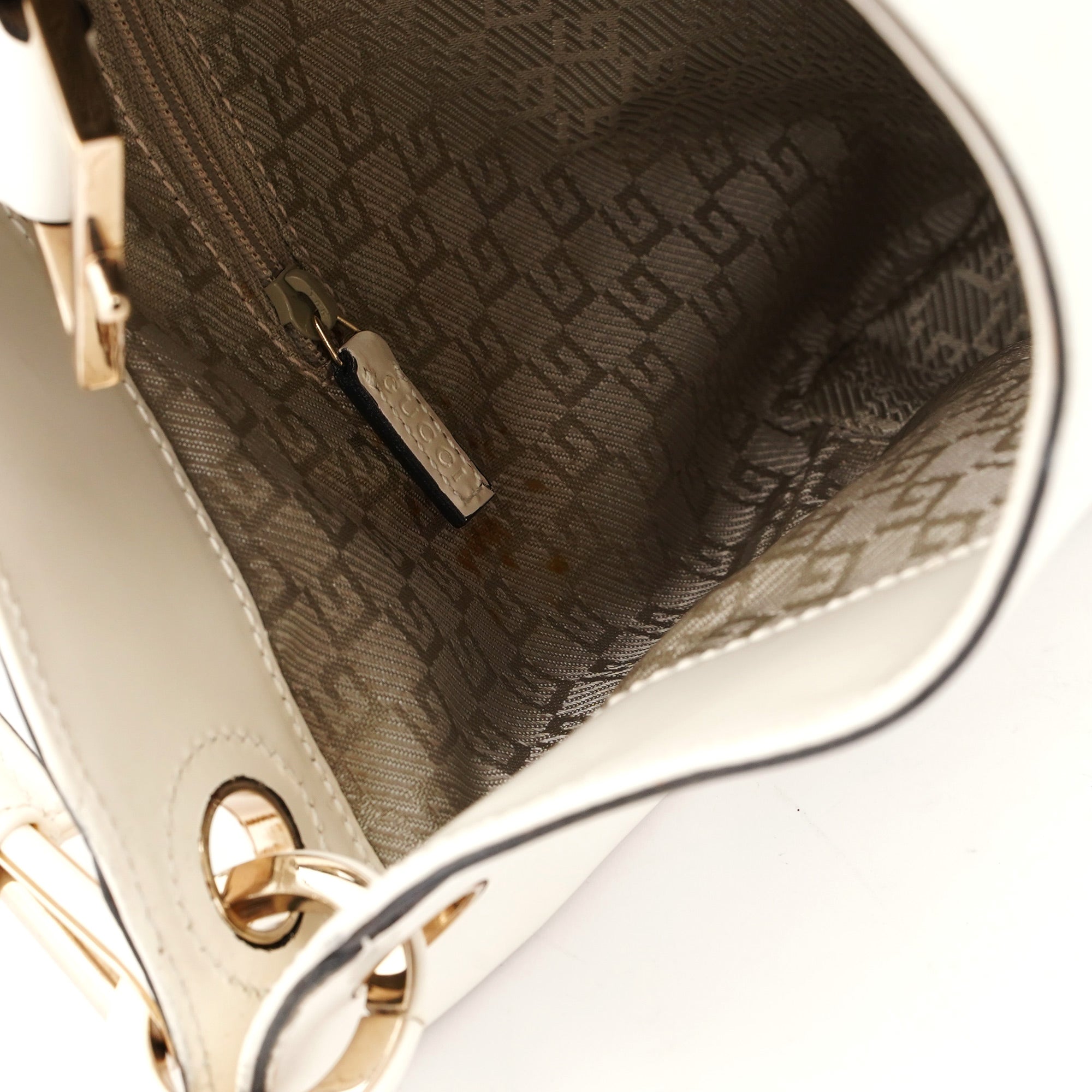 White Patent Leather Jackie Shoulder Bag