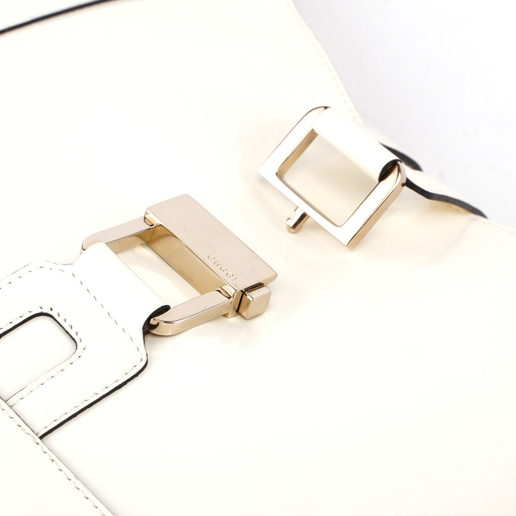 White Patent Leather Jackie Shoulder Bag