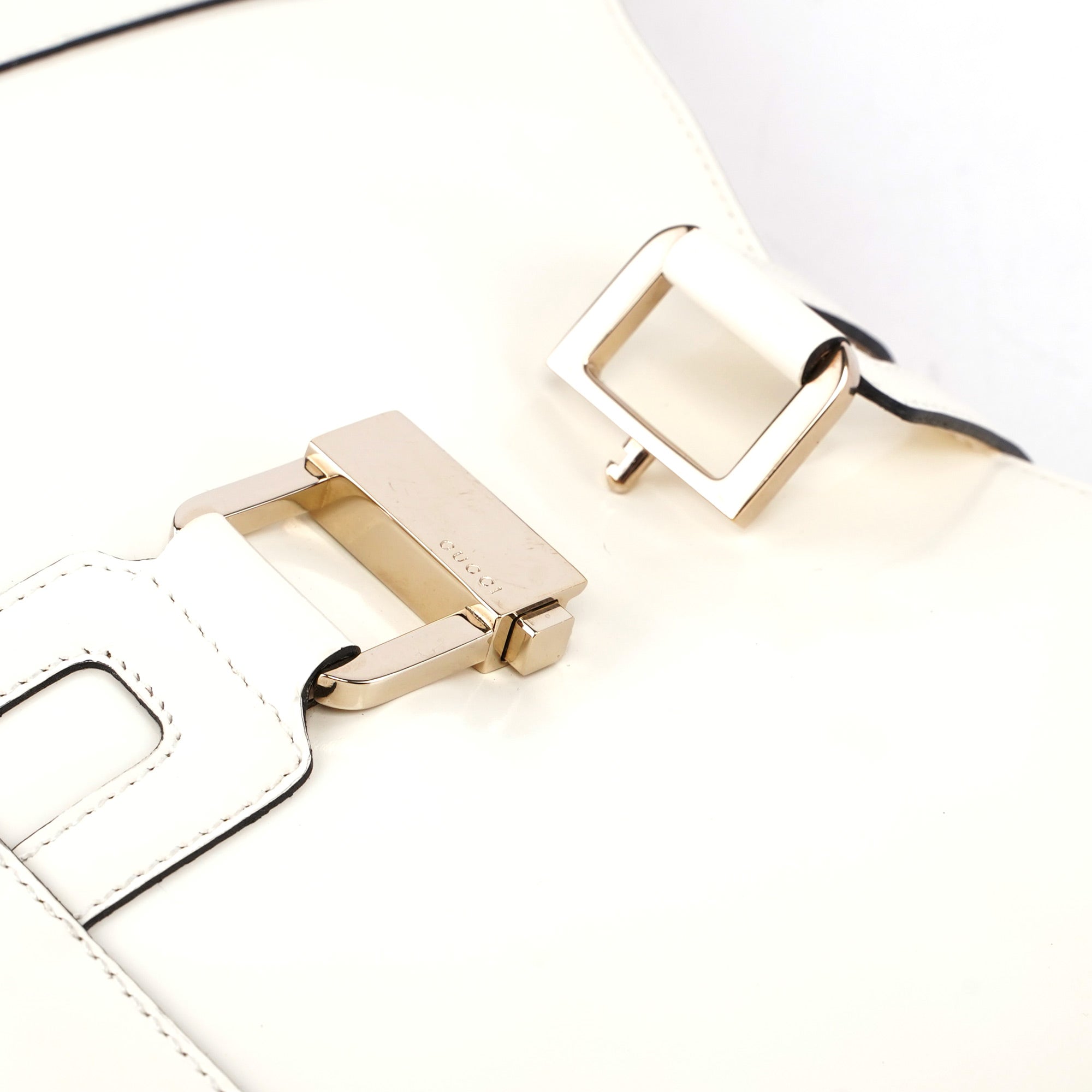 White Patent Leather Jackie Shoulder Bag