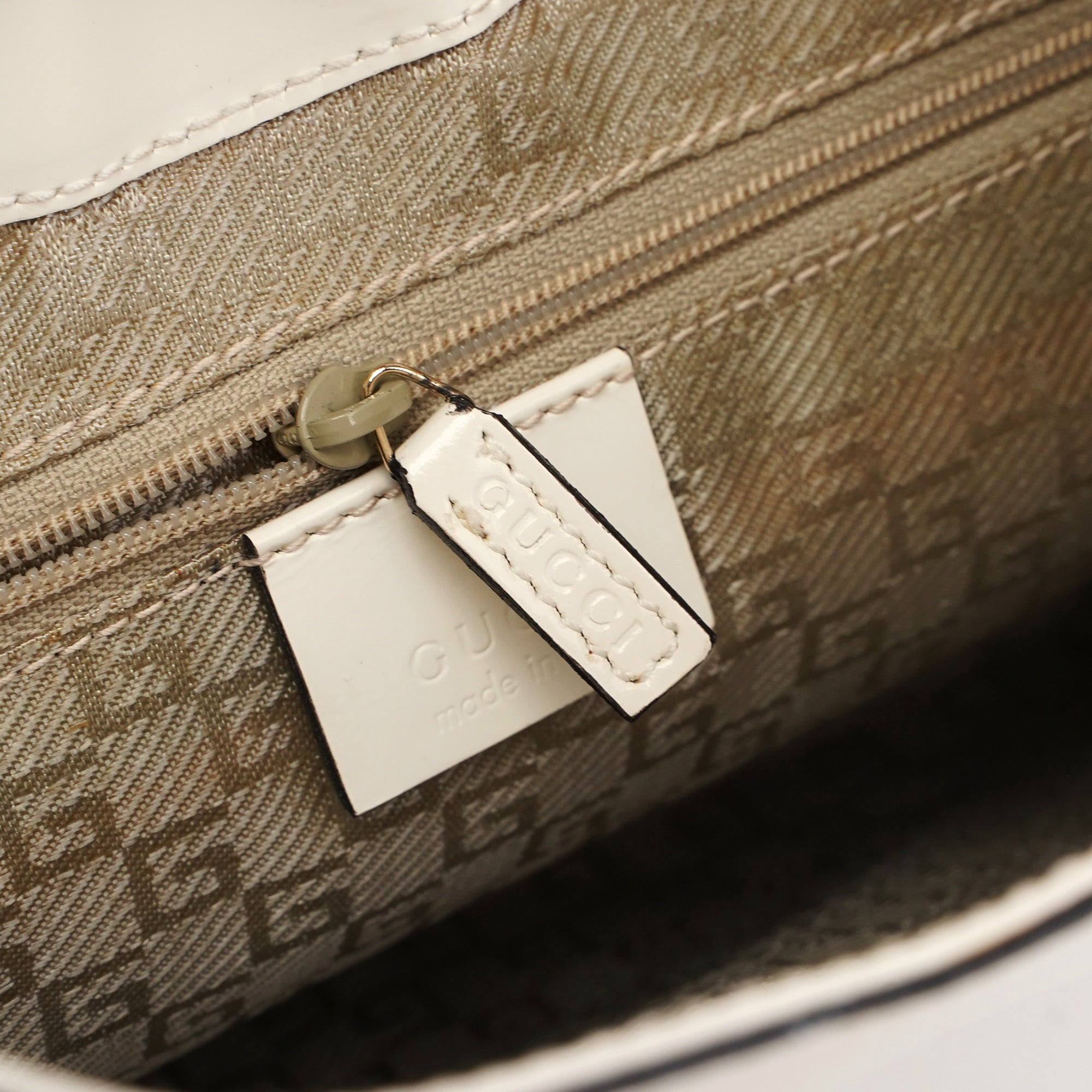 White Patent Leather Jackie Shoulder Bag