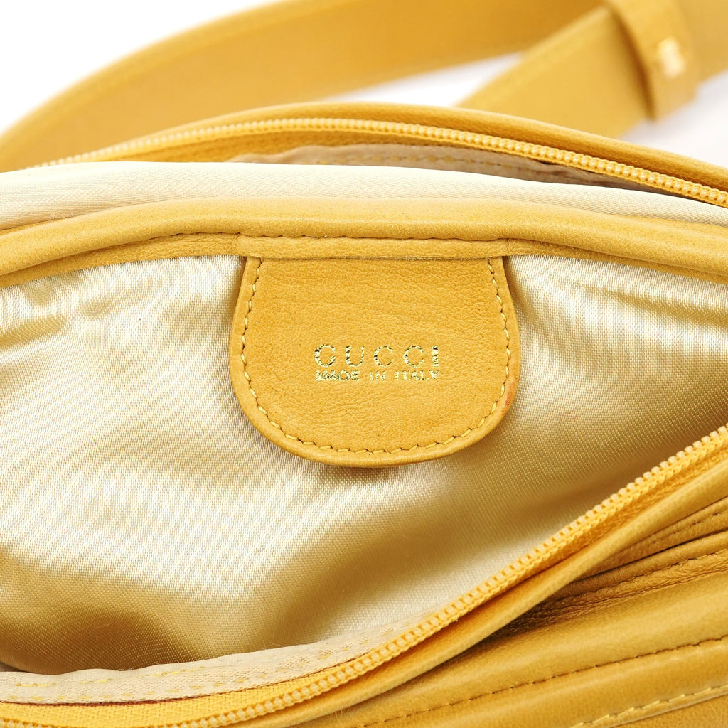 Yellow Calfskin Leather Waist Bag