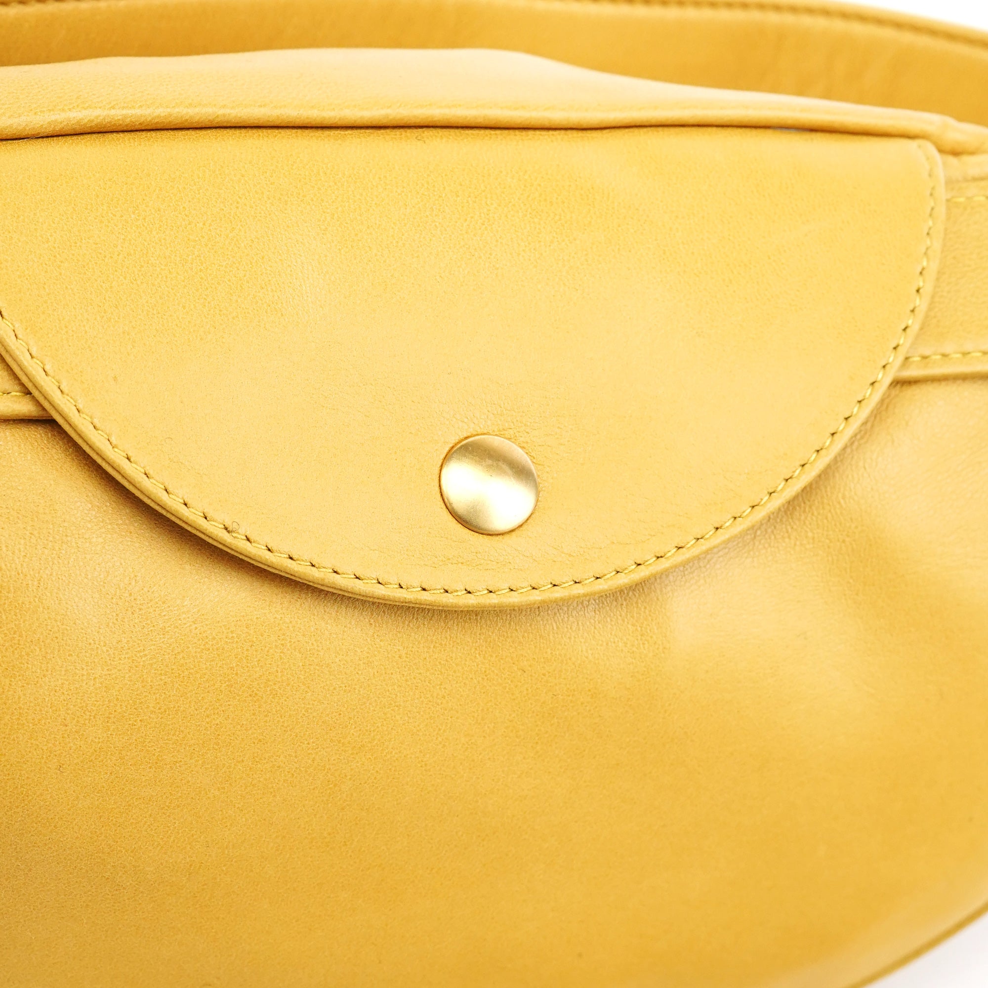 Yellow Calfskin Leather Waist Bag