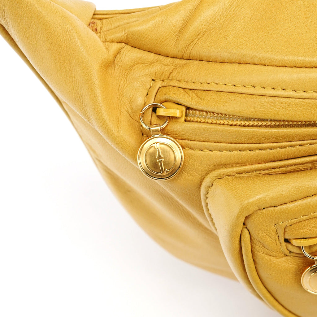 Yellow Calfskin Leather Waist Bag
