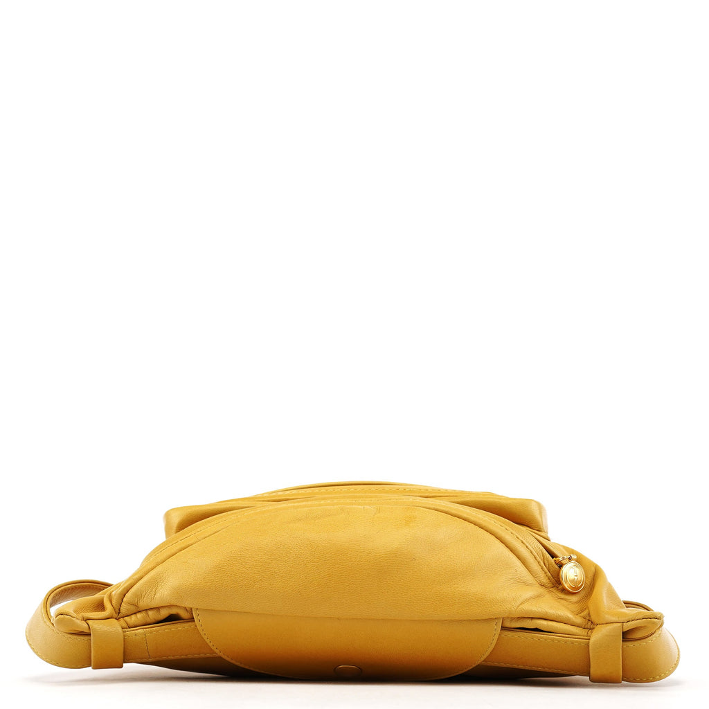 Yellow Calfskin Leather Waist Bag