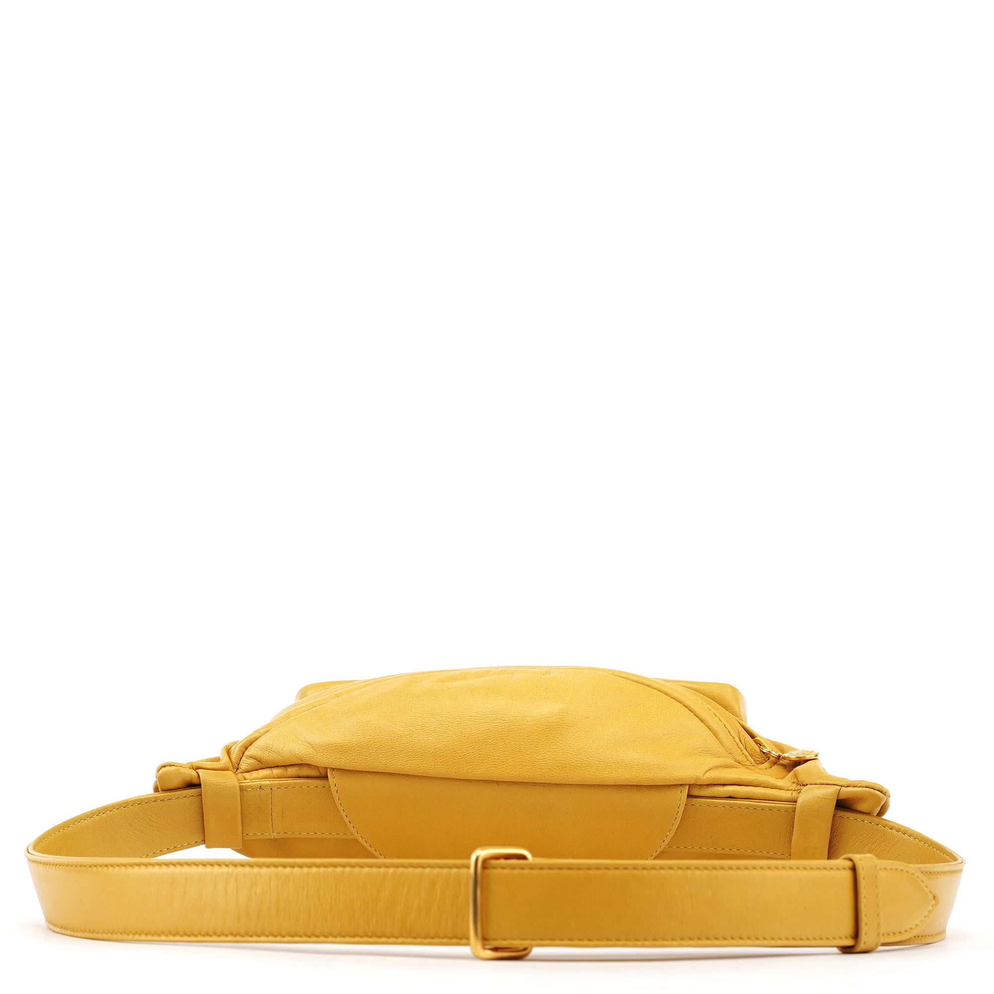 Yellow Calfskin Leather Waist Bag