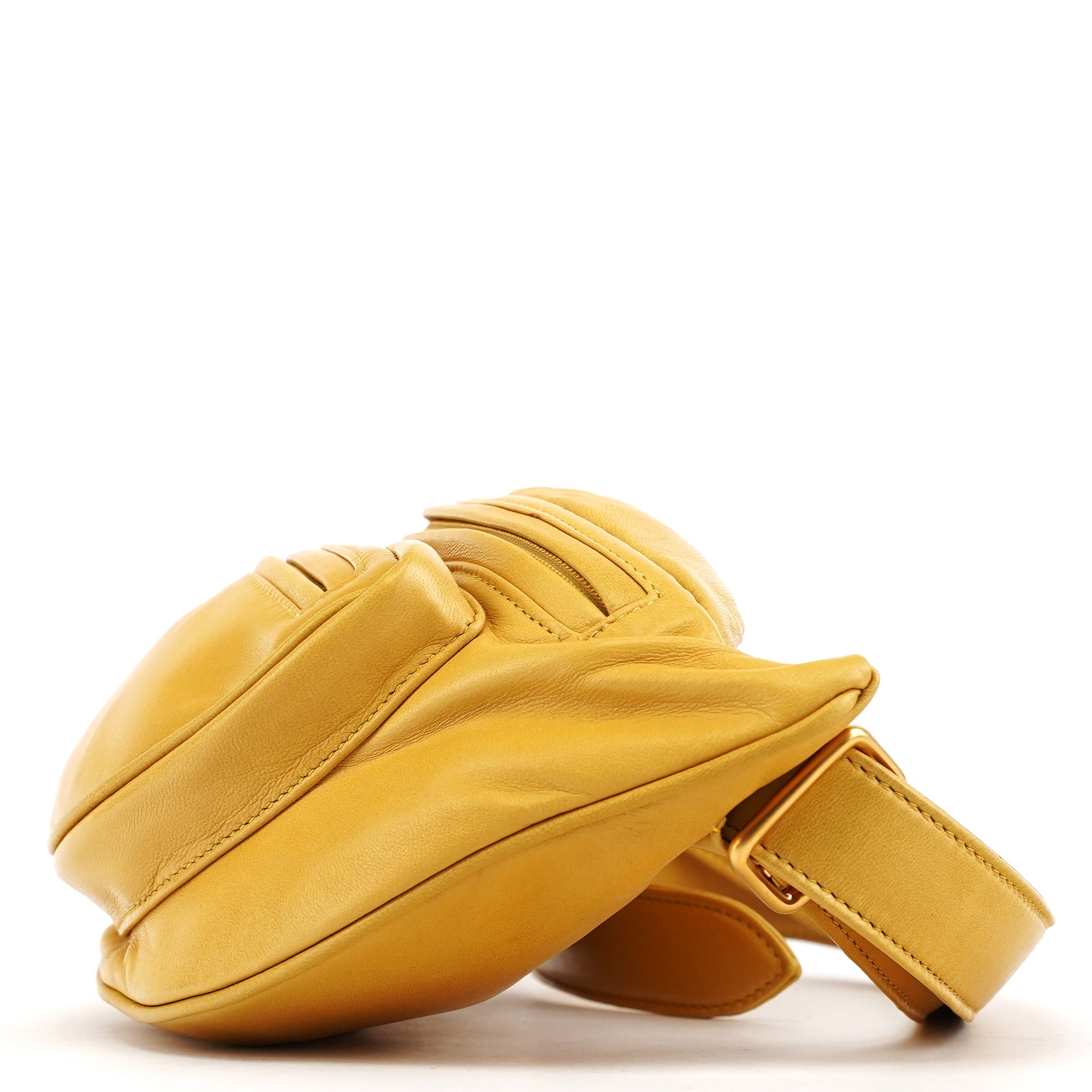 Yellow Calfskin Leather Waist Bag