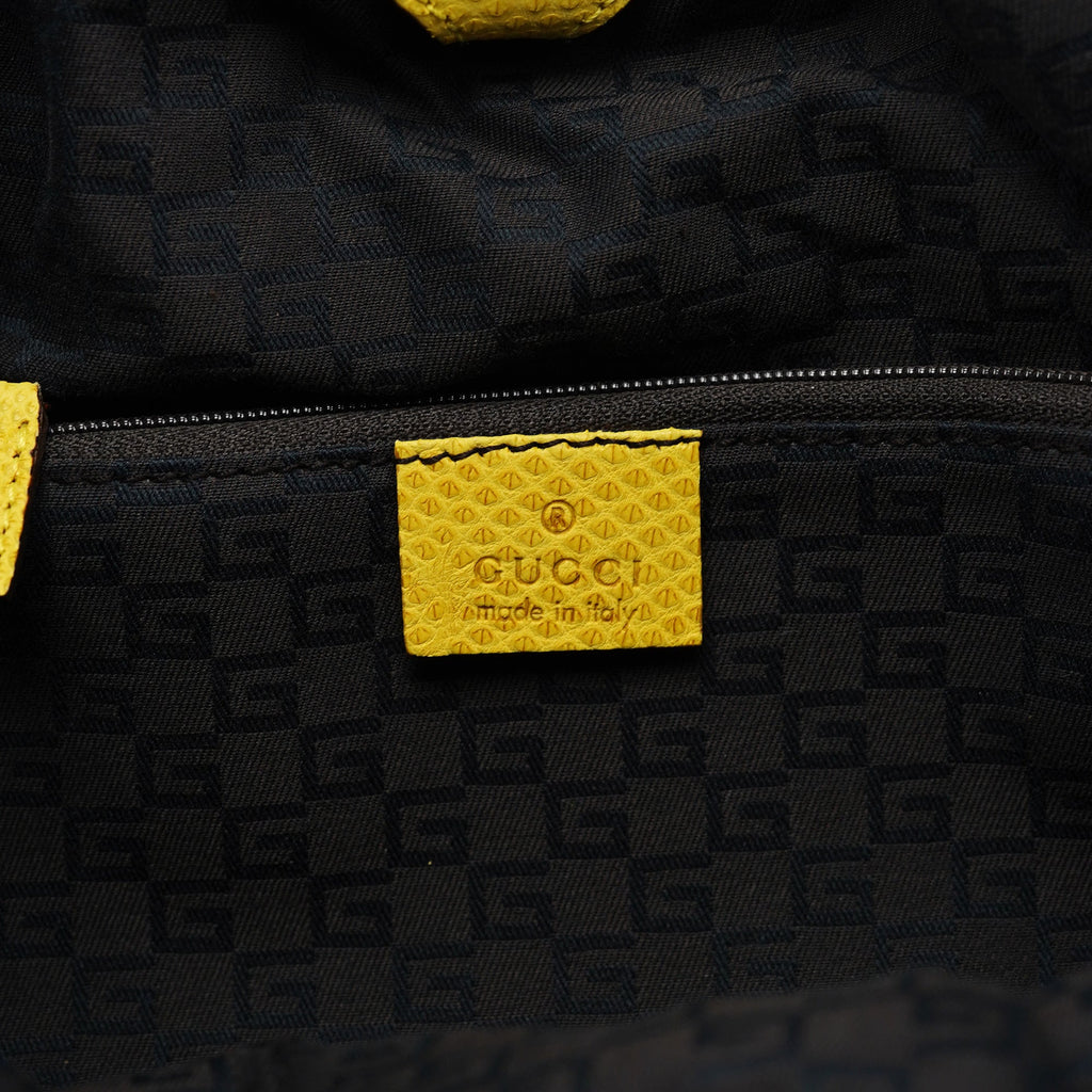 Yellow Lizard Leather Shoulder Bag