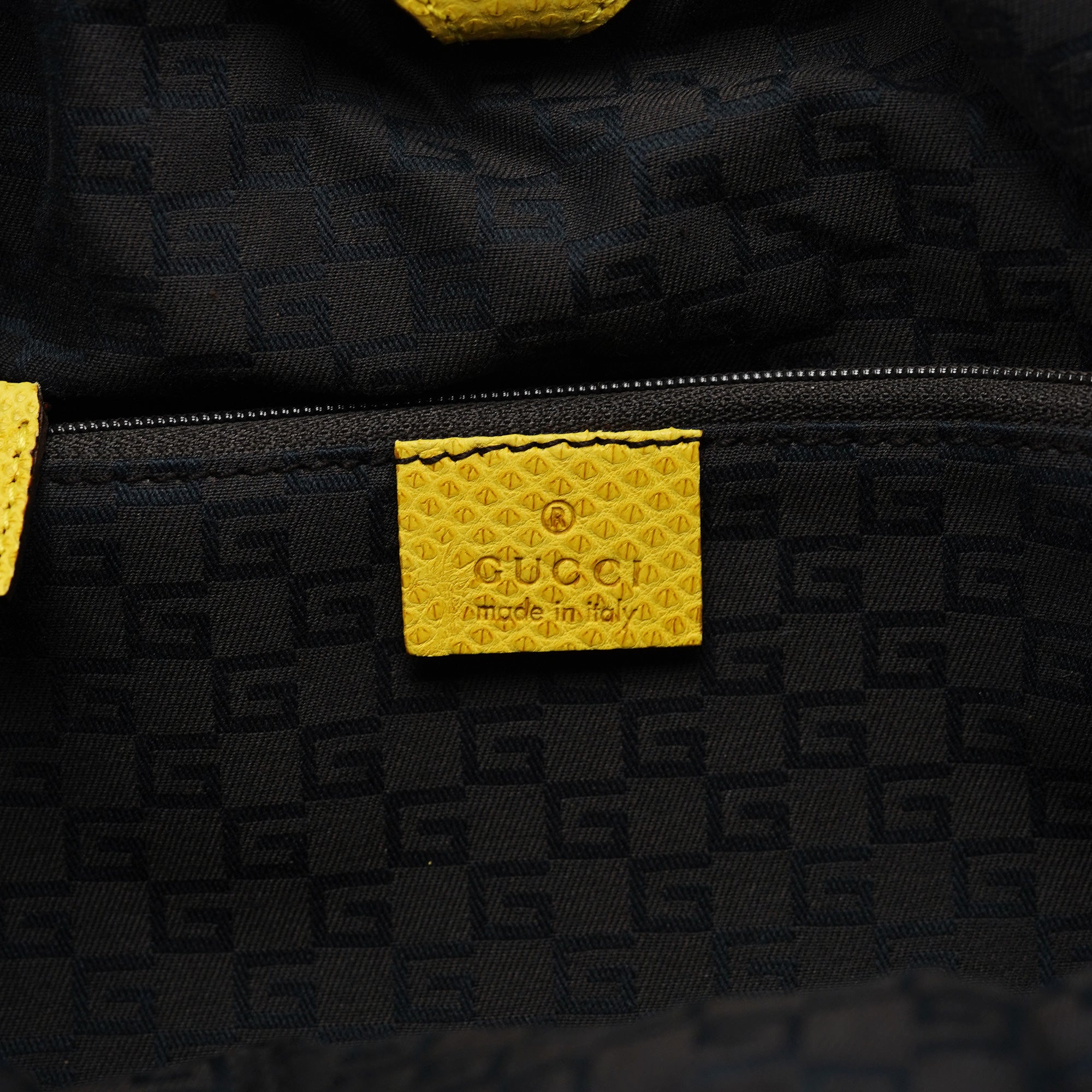 Yellow Lizard Leather Shoulder Bag