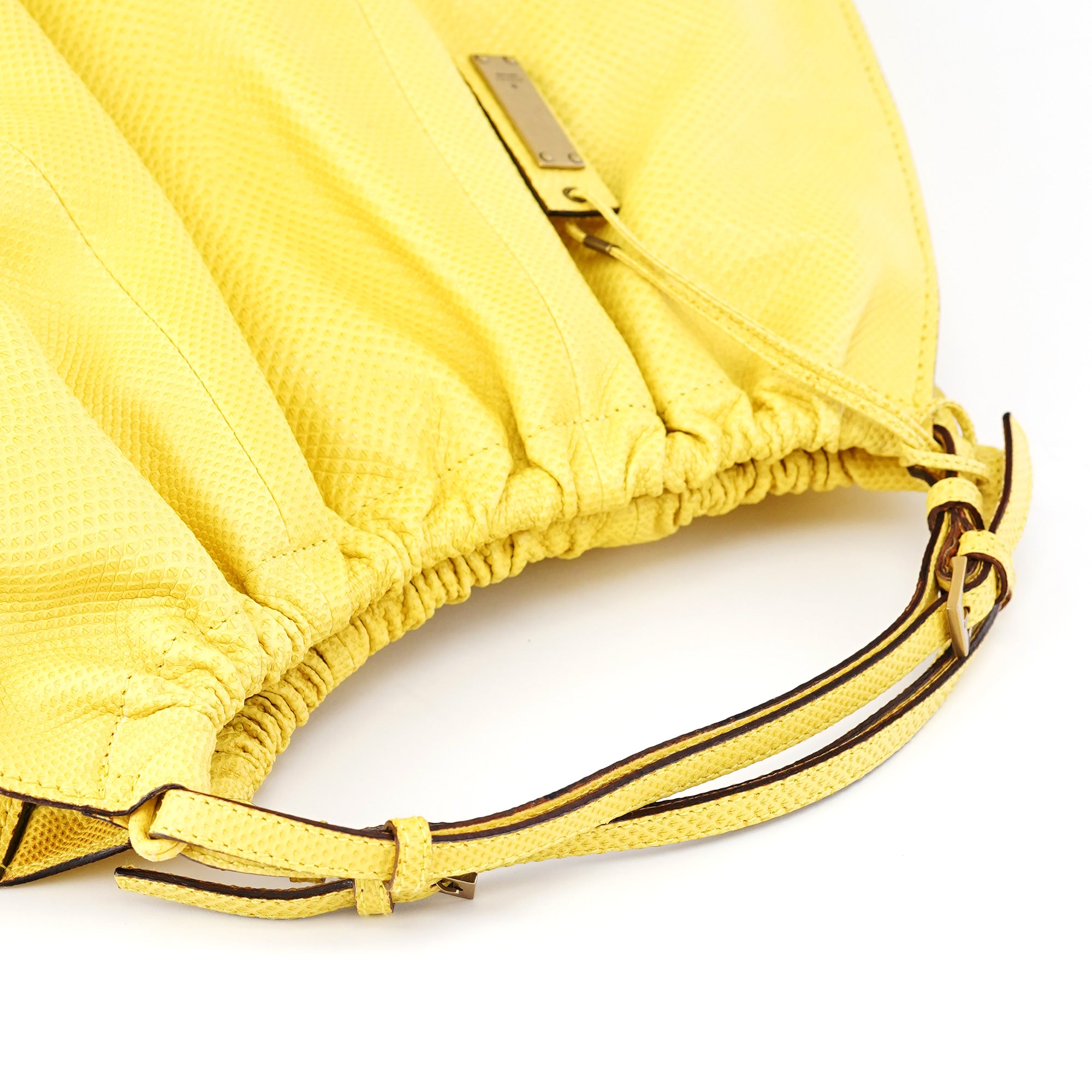Yellow Lizard Leather Shoulder Bag