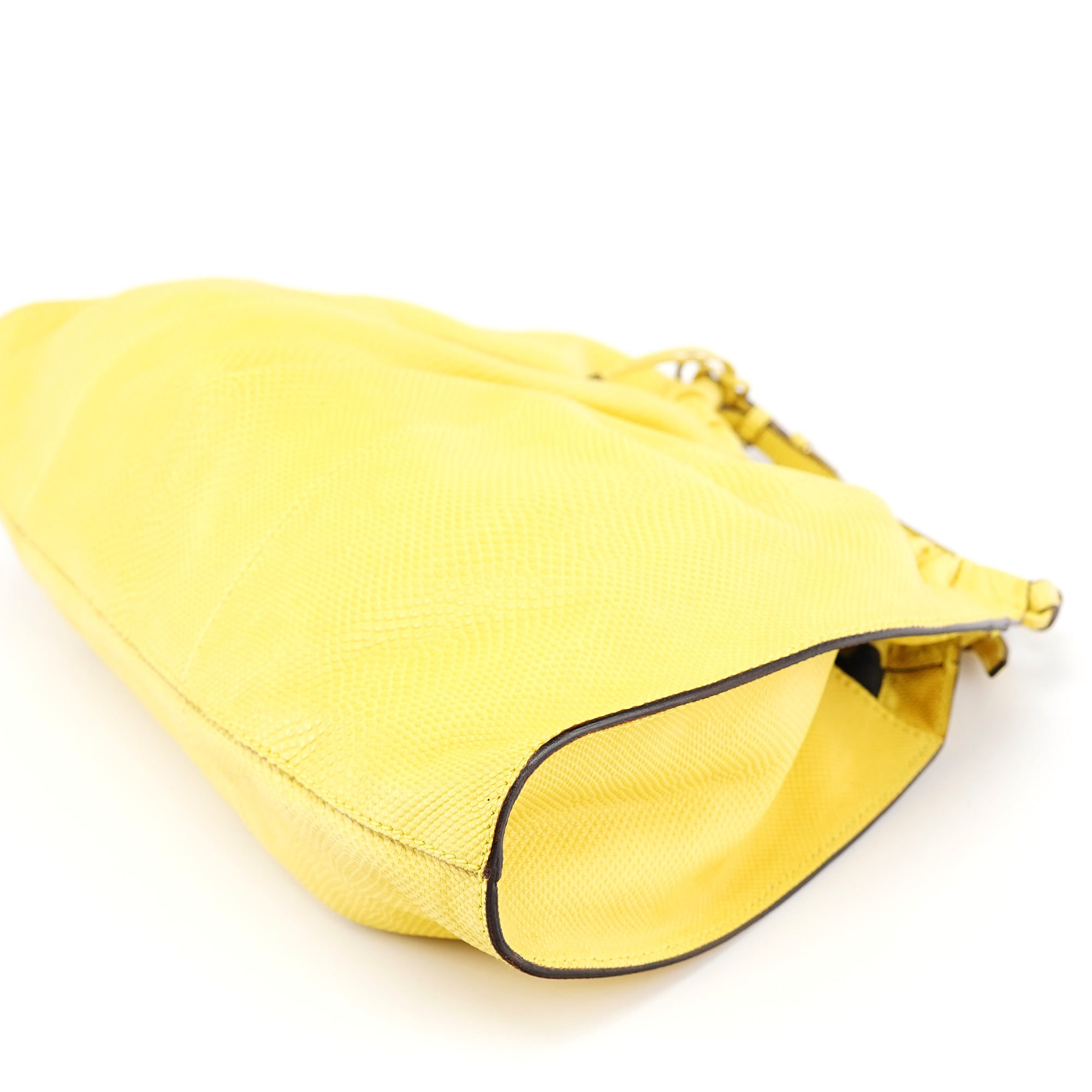 Yellow Lizard Leather Shoulder Bag