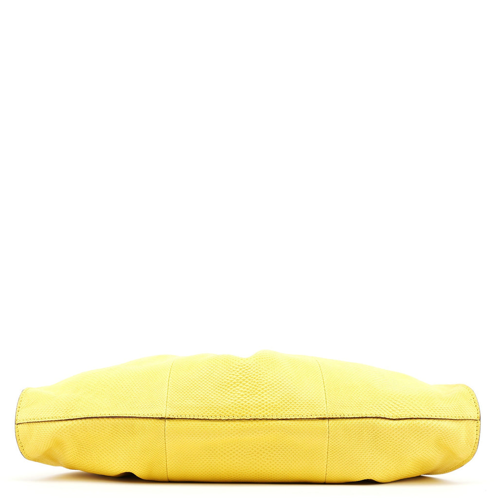 Yellow Lizard Leather Shoulder Bag