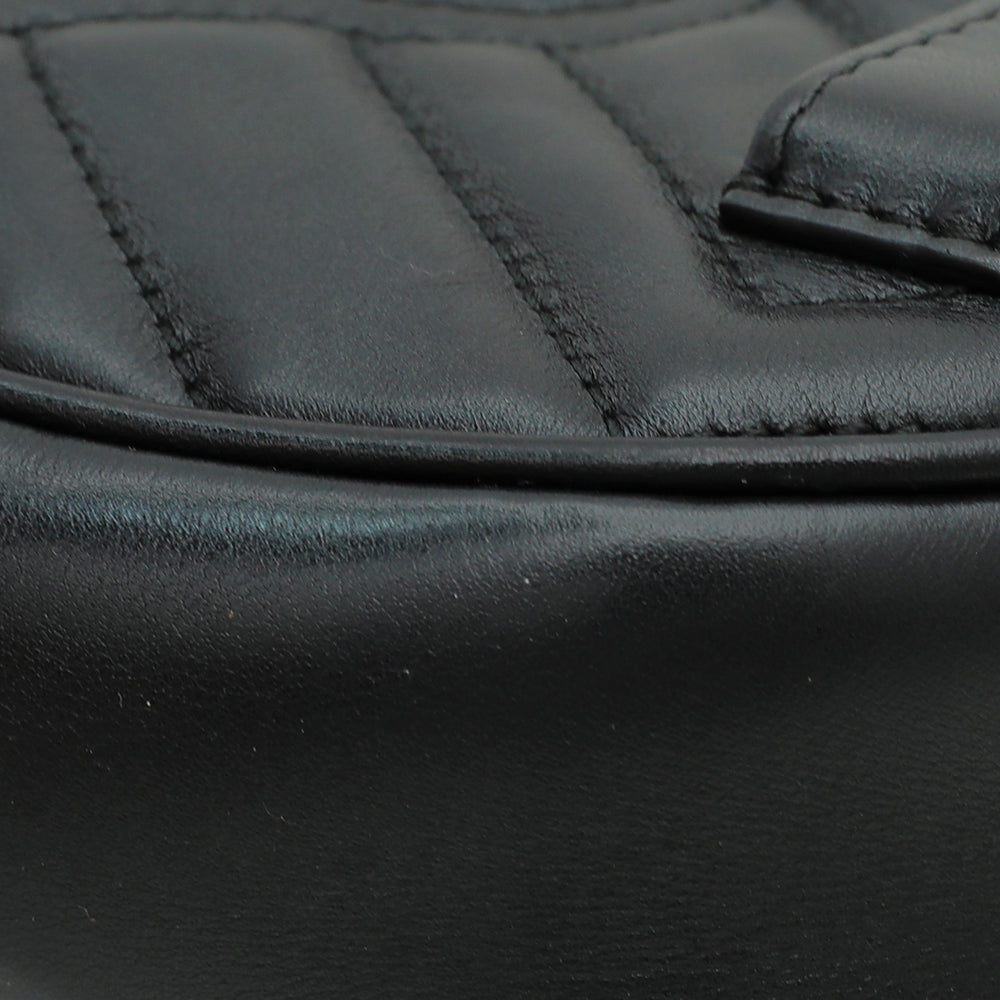 Gucci Black GG Marmont Mini Belt Bag