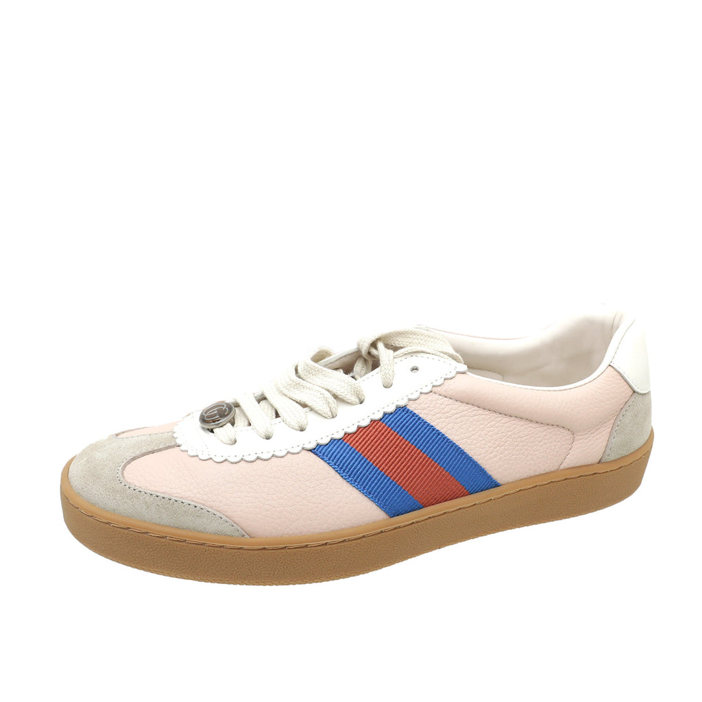 Gucci Oatmeal Soft Rose G74 Web Women Sneakers 37