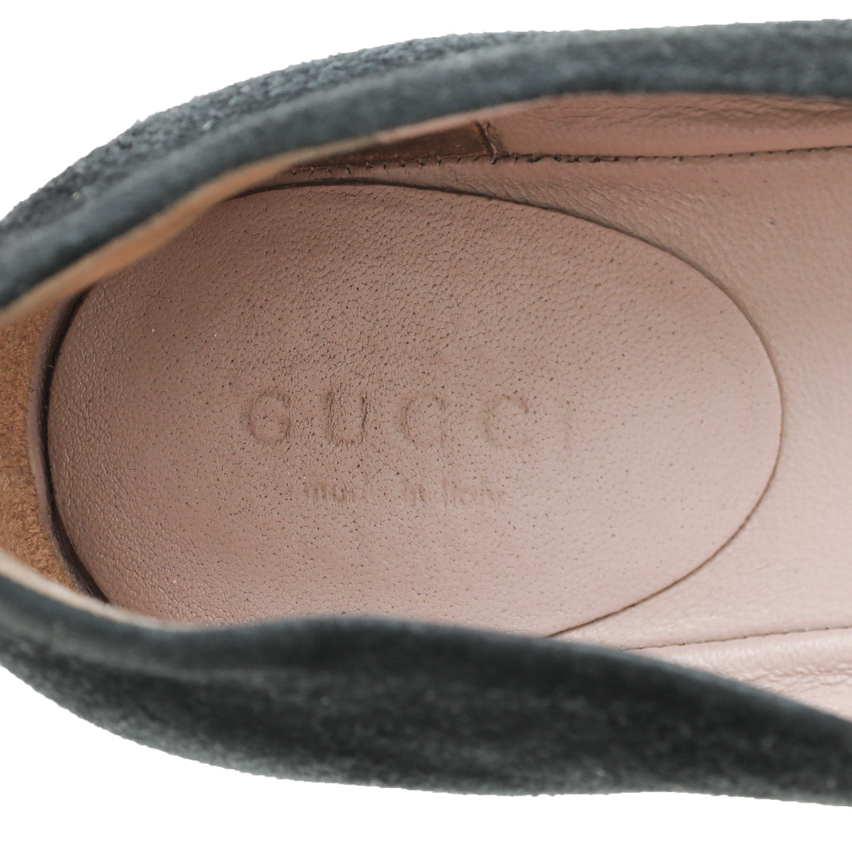 Gucci Black Suede GG Crystal Ballerina 36