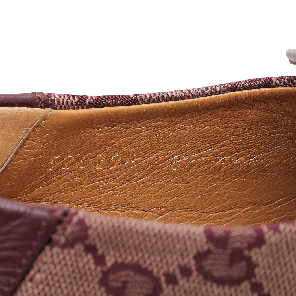 Gucci Rubino Bordeaux GG Monogram Granada Kid Horsebit Loafers 8.5
