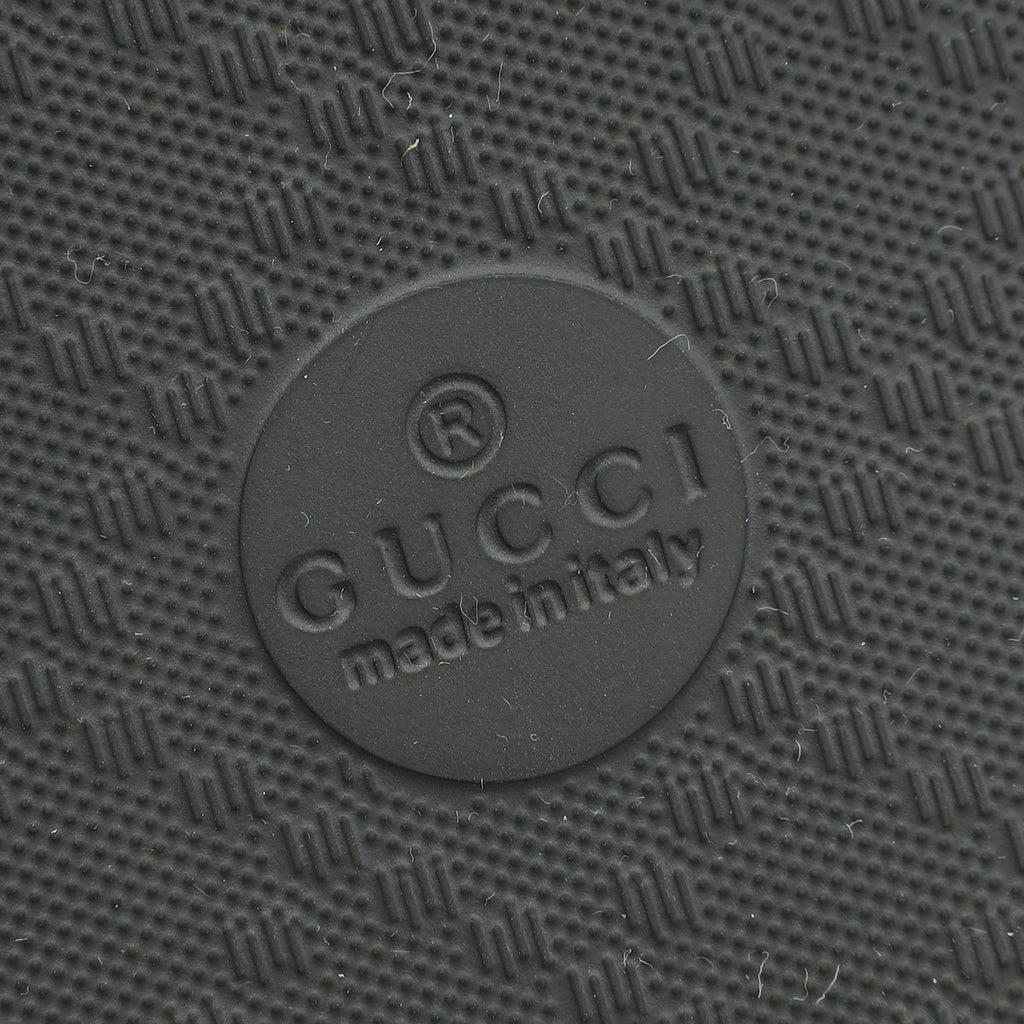 Gucci Black Rubber Web Slides 8
