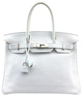 Hermes Birkin 30 Cm Tote Shw White Leather Satchel