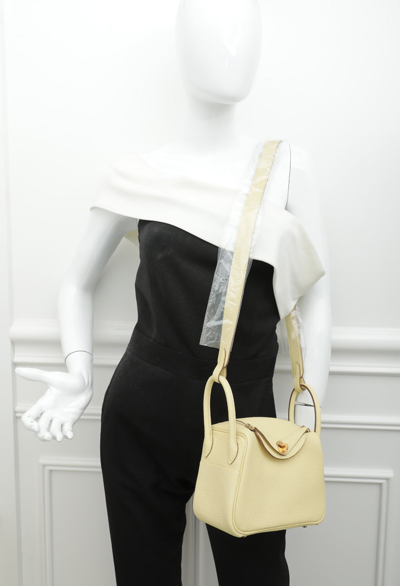 Hermes Jaune Poussin Mini Lindy Bag