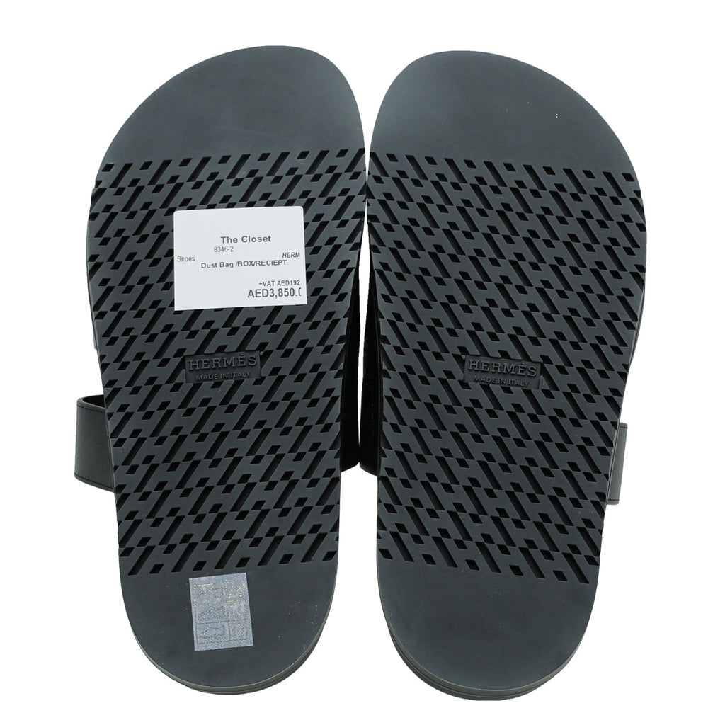Hermes Noir Chypre Sandal 38.5