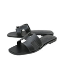Hermes Noir Oran Box Sandals 36.5