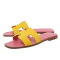 Hermes Jaune Sable Suede Goatskin Oran Sandal 37