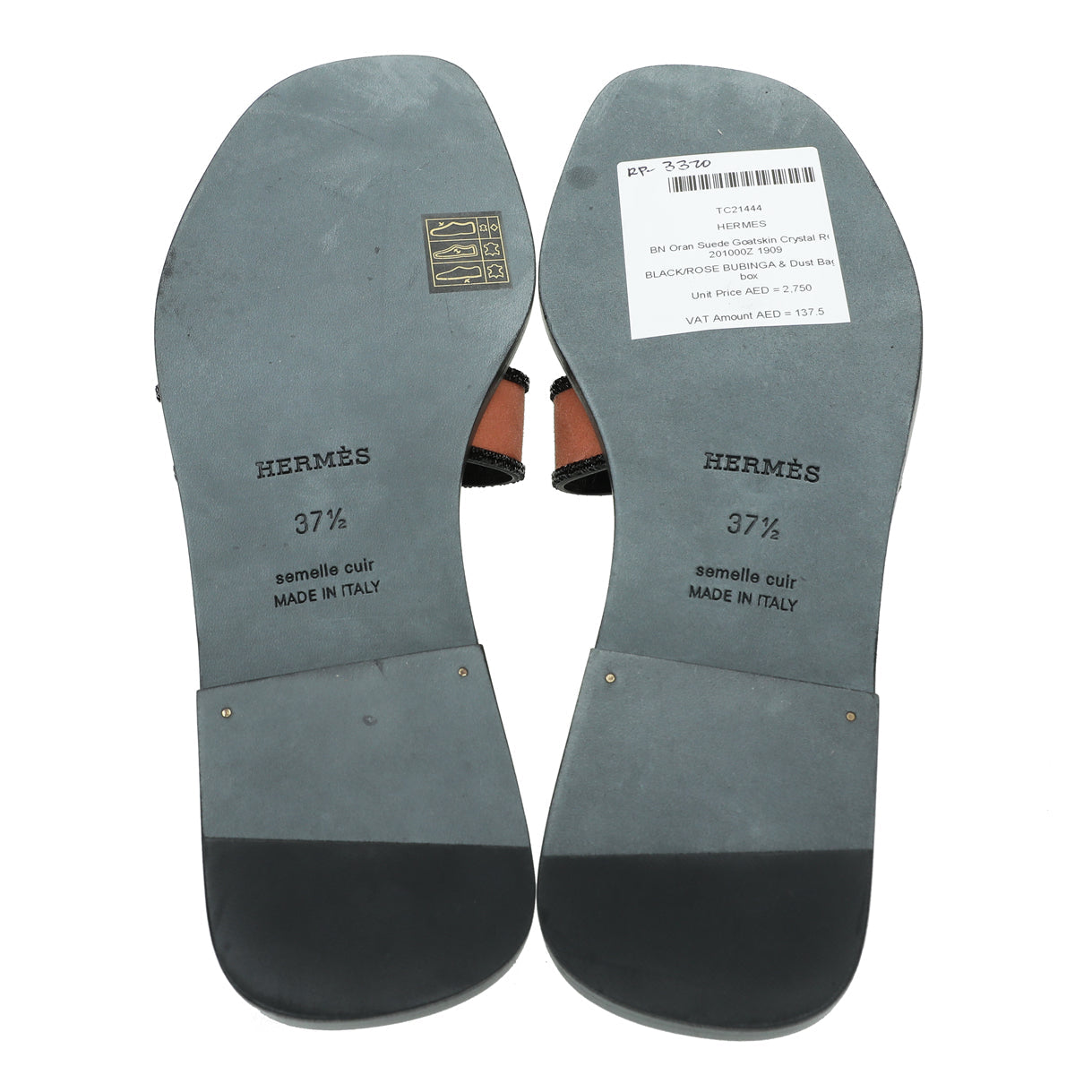 Hermes Bicolor Oran Suede Goatskin Crystal  37.5