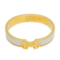Hermes White Clic H Bracelet