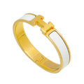 Hermes White Clic H Bracelet