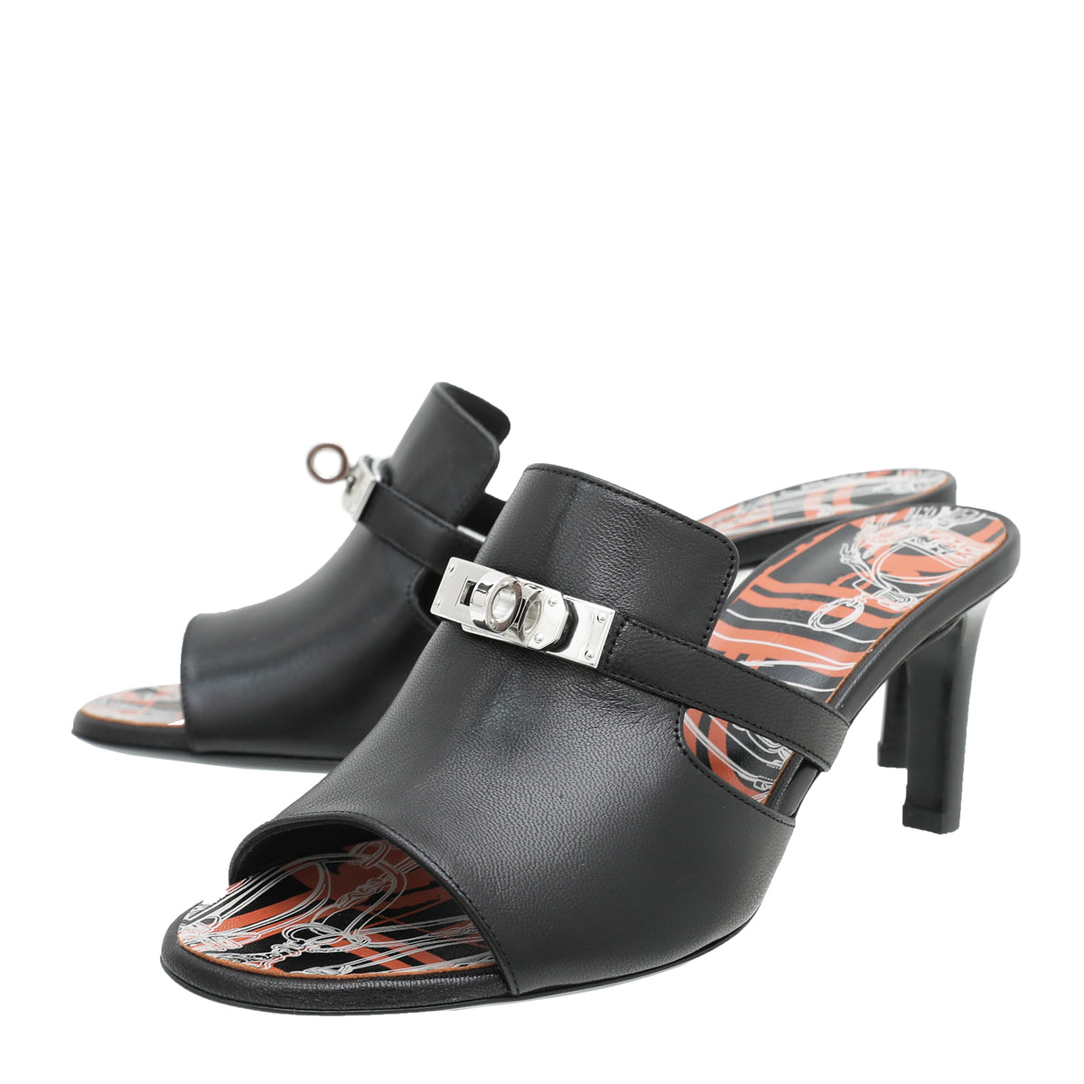 Hermes Noir Cute Mule Sandals 37