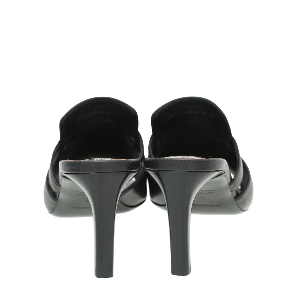 Hermes Noir Cute Mule Sandals 37