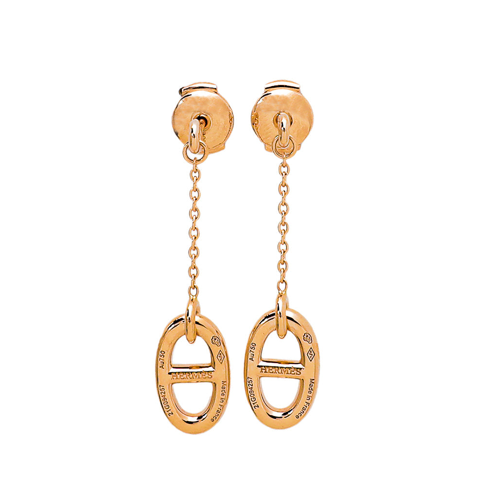 Hermes 18K Rose Gold Farandole Drop Earrings