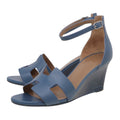 Hermes Blue H Legend Wedge Sandal 38