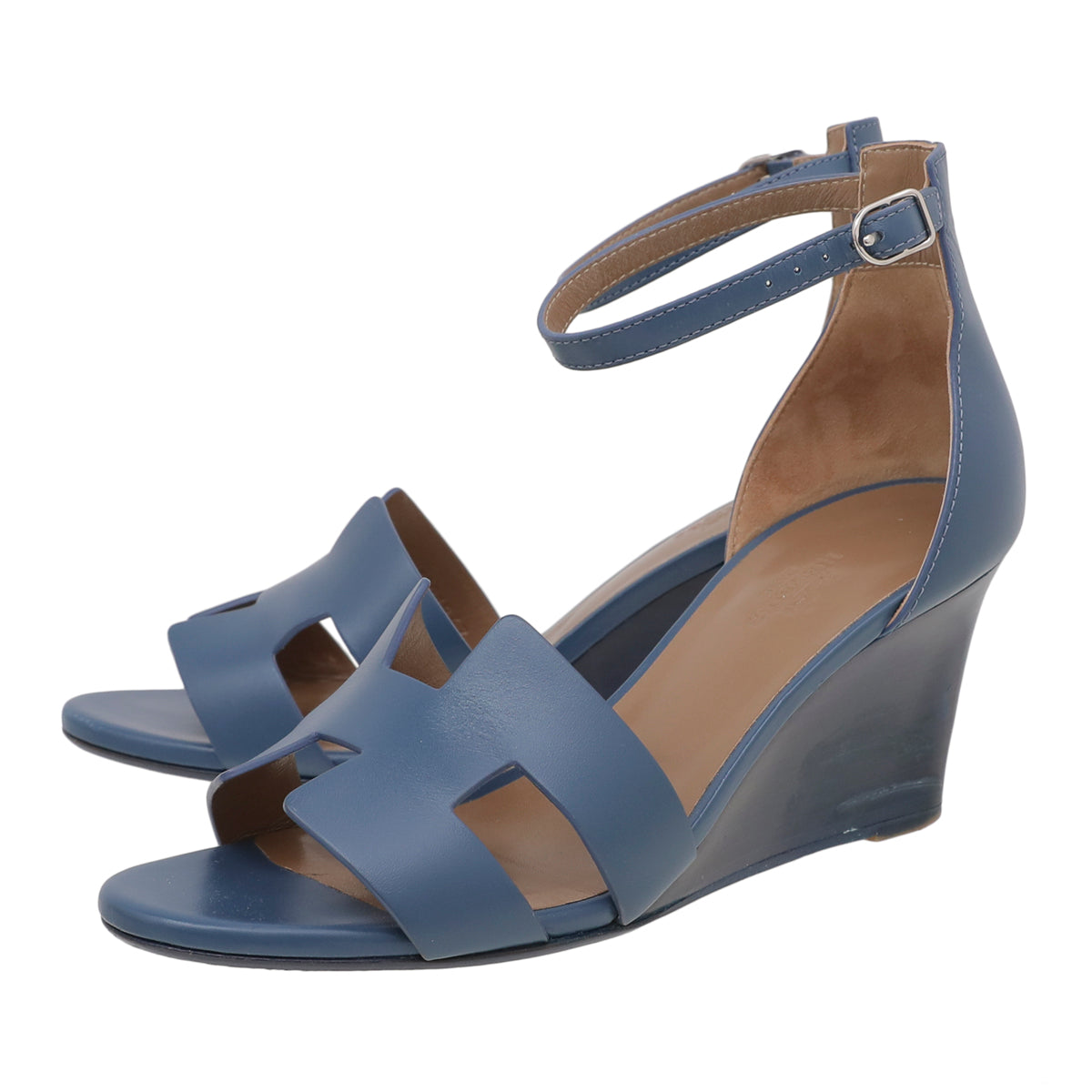 Hermes Blue H Legend Wedge Sandal 38