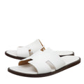 Hermes White Izmir Sandals 42