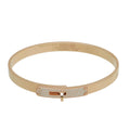 Hermes 18K Rose Gold W- 61 Diamond Kelly Bracelet