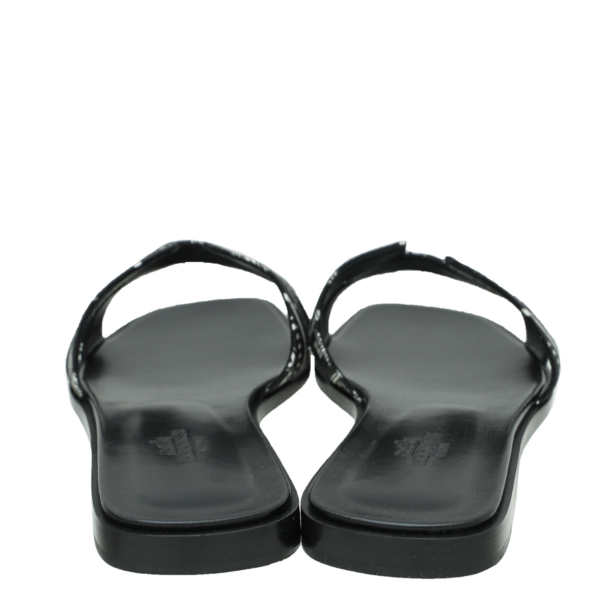 Hermes Noir Les Cles Bandana Pint Oran Sandals 38.5