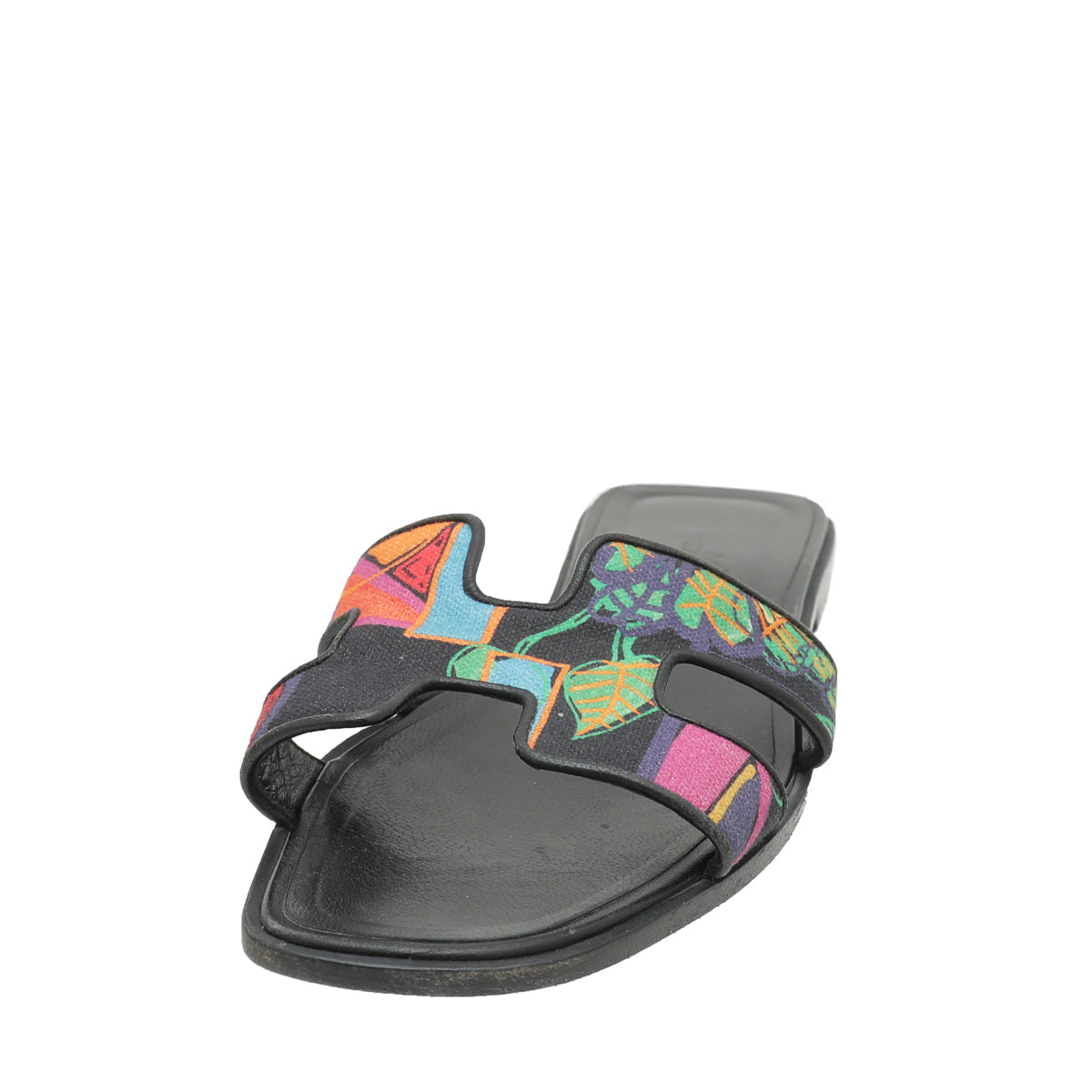 Hermes Multicolor Modernisme Tropical Oran Sandal 39.5