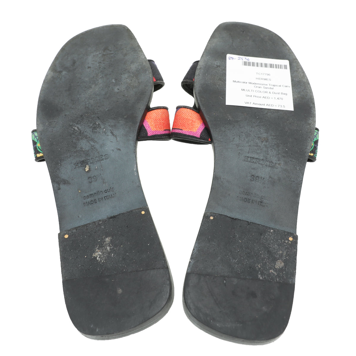 Hermes Multicolor Modernisme Tropical Oran Sandal 39.5
