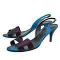 Hermes Bicolor Satin Night 70 Sandal 38.5