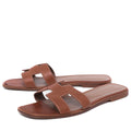 Hermes Gold Oran Box Flat Sandals 41.5