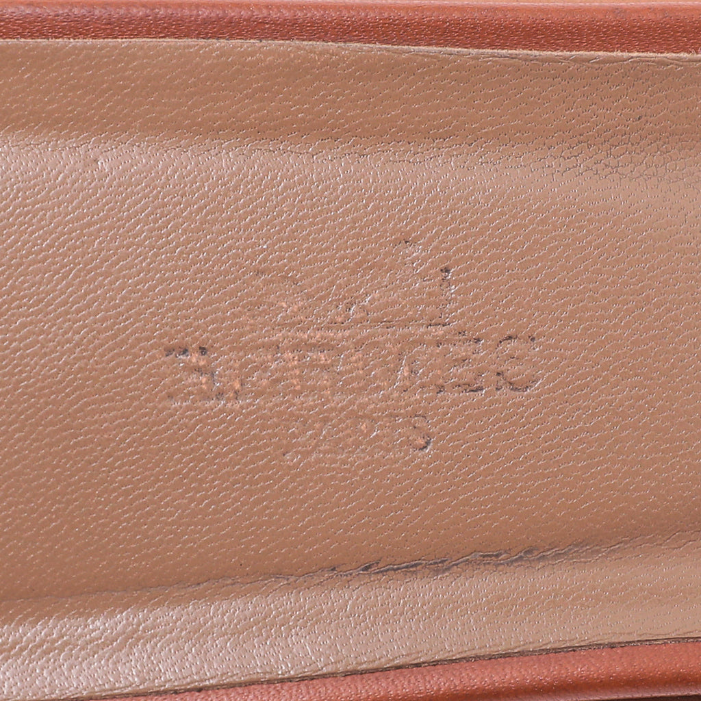 Hermes Gold Oran Box Flat Sandals 41.5