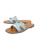Hermes Vert D'eau Oran Braided Sole Edge Sandal 36.5