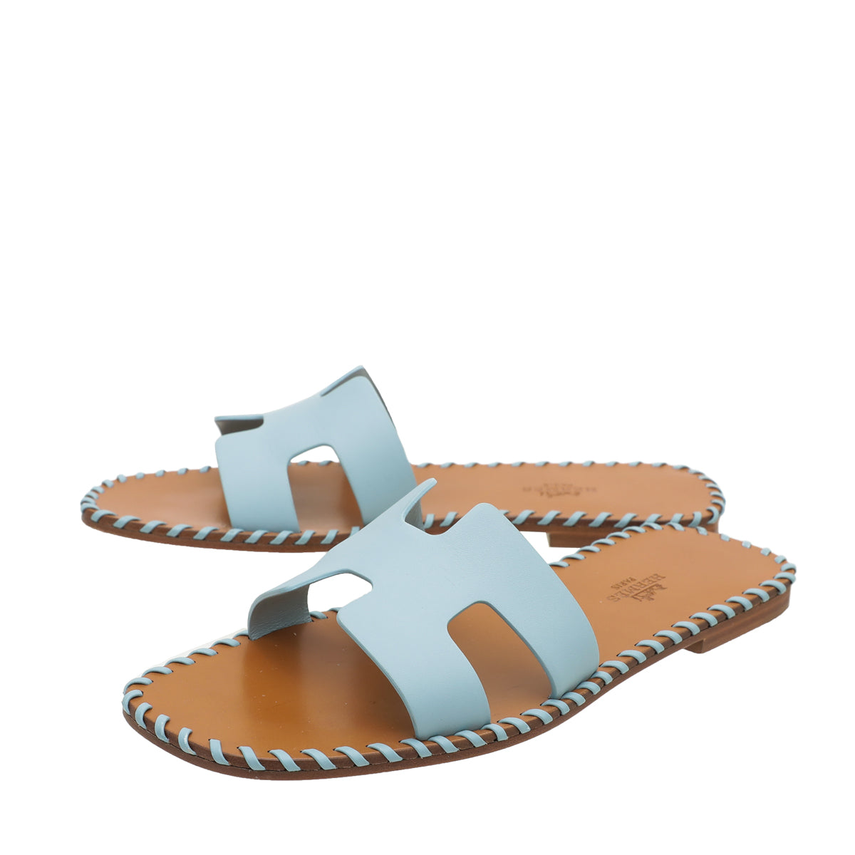 Hermes Vert D'eau Oran Braided Sole Edge Sandal 36.5