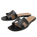 Hermes Noir Oran Sandal 38.5